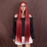 38 inch Super Long Straight Lace Wig | Preplucked Lace Front Straight Wigs | Red Wig | noble