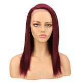 NOBLE Human Hair Lace Front Wig | 19 Inch Lob Straight Hair | Red | F Jennifer - Noblehair