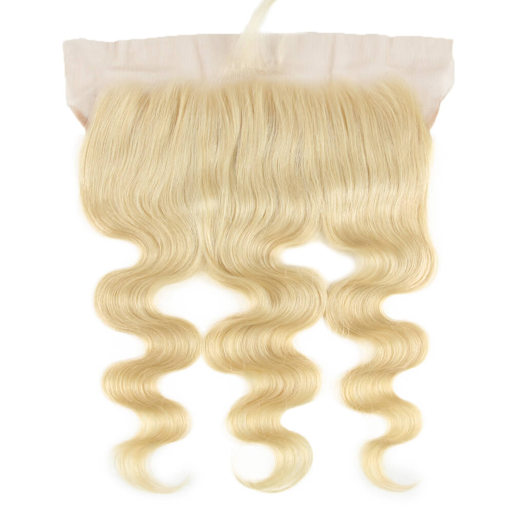 QVR Remy Human Hair 13*4 Lace Frontal Blonde Color Body Wave