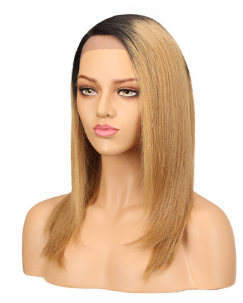 NOBLE Human Hair Lace Front Wig | 19 Inch Lob Straight Hair | Ombre Blonde | F Jennifer - Noblehair