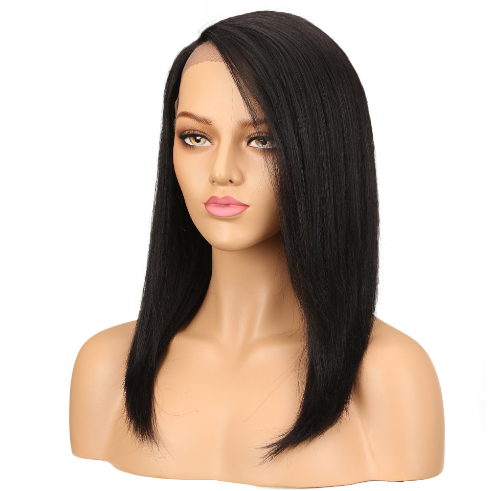 NOBLE Human Hair Lace Front Wig | 19 Inch Lob Straight Hair | Classical Black | F Jennifer - Noblehair