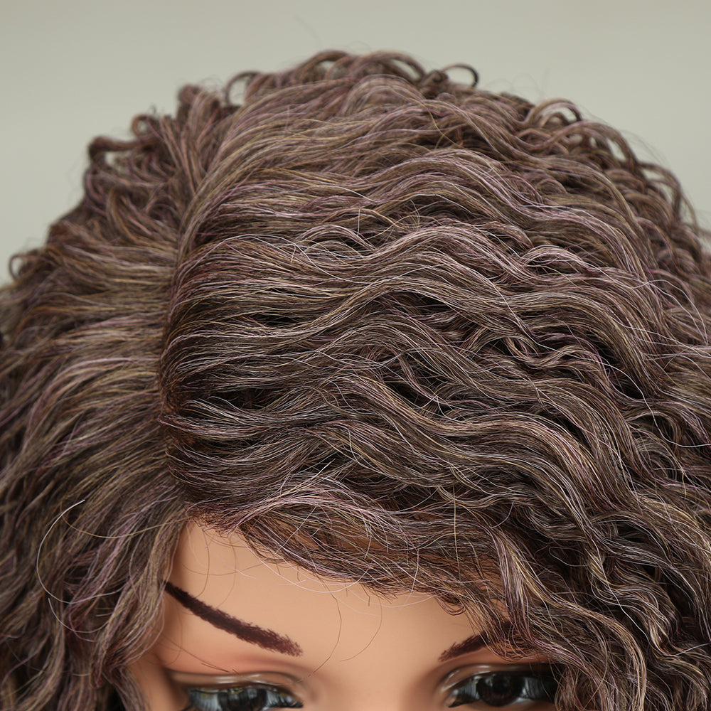 Clearance Sale 20 Inch 5 Inch Lace Ombre Grey With Pink Kinky Curly Wig