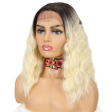 Clearance Sale 13.5 Inch Wavy Ombre Blonde Middle Part Lace Wig