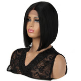 NOBLE 13*7 Synthetic Lace Frontal BOB Wig |10 inch Short Lace Wig | Realistic Black Wigs - Noblehair