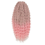 NOBLE Twist Crochet Hair Synthetic Braid Hair Ombre Blonde Pink 22 Inch Deep Wave Braiding Hair Extension
