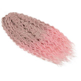 Synthetic Braid Hair Ombre Pink 22 Inch Deep Wave Braiding Hair Extension 3PCS