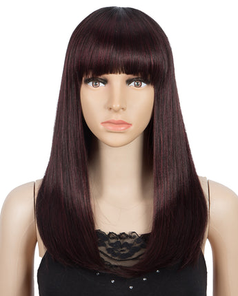 Clearance Sale 20 Inch Long Natural Color Straight Wig Hair With Bang