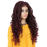 NOBLE ASHA Synthetic 4*4 Lace Frontal Passion Twist Wig|24 inch Goddess Wig| Ombre Red - Noblehair