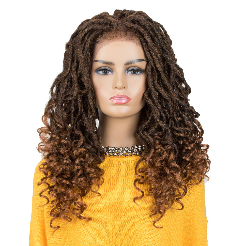 NOBLE ASHA Synthetic 4*4 Lace Frontal Passion Twist Wig|24 inch Goddess Wig| Mixed Brown - Noblehair