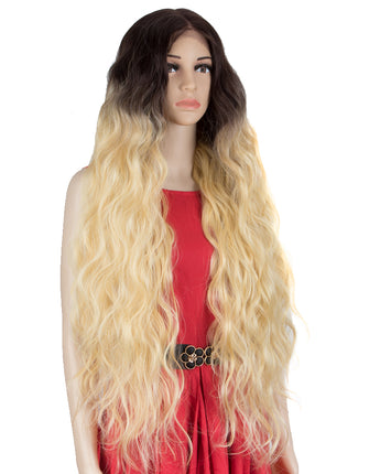 NOBLE FREYA Synthetic Lace Front Wigs|38 inch Long Wavy Wig|Ombre Blonde Wig - Noblehair
