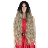 NOBLE FREYA Synthetic Lace Front Wigs|38 inch Long Wavy Wig|Ombre Gray Wig - Noblehair