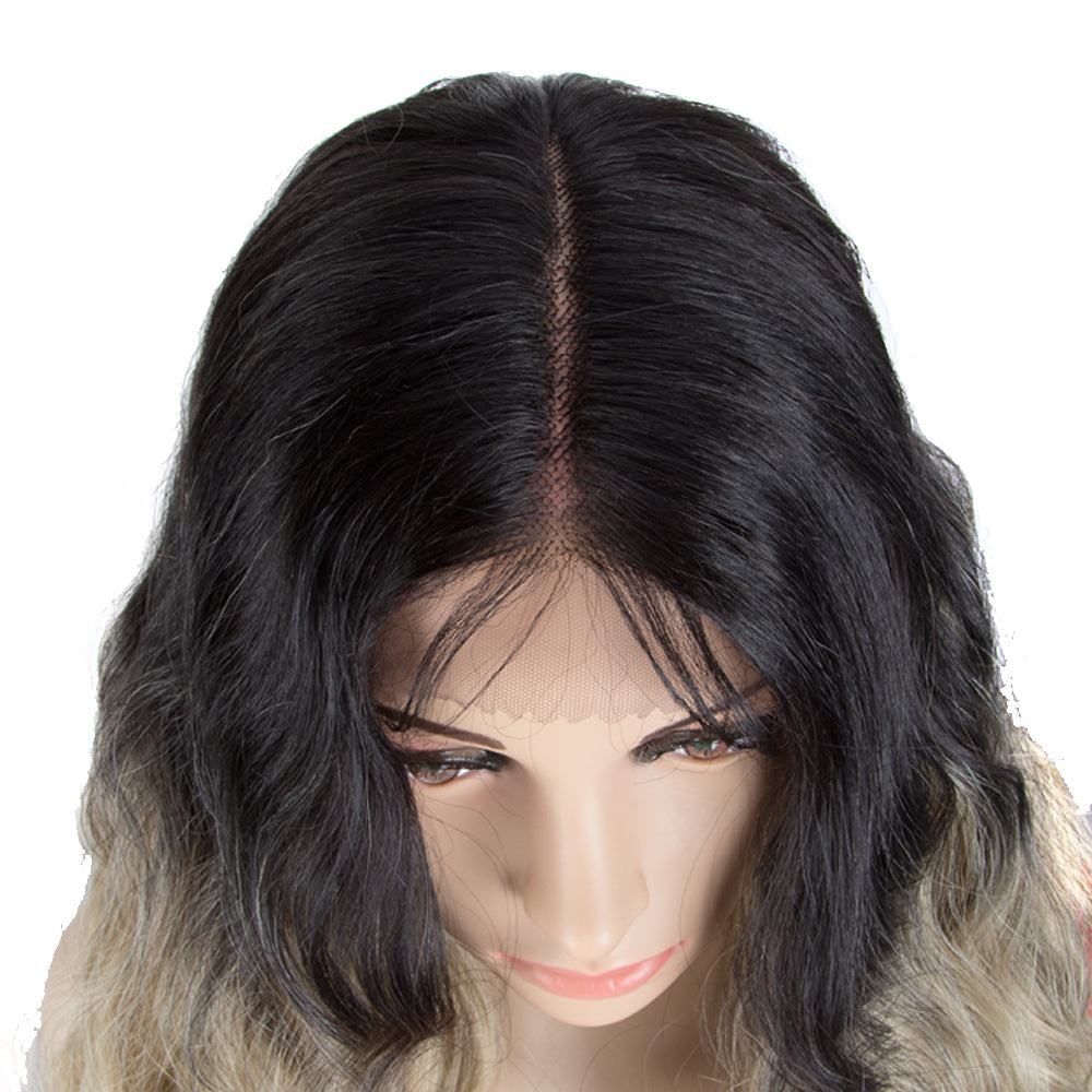 NOBLE FREYA Synthetic Lace Front Wigs|38 inch Long Wavy Wig|Ombre Gray Wig - Noblehair