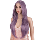 NOBLE Easy 360 Synthetic Lace Front Wig | 28 Inch Lace Frontal Long Straight | Ash Purple | Agatha - Noblehair