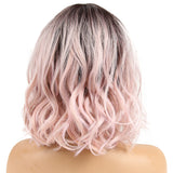 NOBLE Synthetic Non Lace Wig|Natural Wave 12 inches Short Curly BOB Hair Wigs| Pink Wig GEMMA - Noblehair
