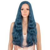 5*1 lace frontal blue color synthetic body wave wig Similar To A Human Hair
