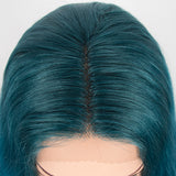 5*1 lace frontal blue color synthetic body wave wig Similar To A Human Hair