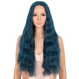 5*1 lace frontal blue color synthetic body wave wig Similar To A Human Hair