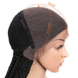 NOBLE 33 Inch Long Box Braided Wigs 13*7 Synthetic Lace Frontal Wig   | Black Color - Noblehair