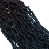 NOBLE Pre-Looped Passion Twist Hair | 20 inch Faux Locs Afro Braiding Hair Extensions with Curly Ends | Ombre Dark Blue BOHO HIPPLE - Noblehair