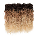 NOBLE Pre-Looped Passion Twist Hair | 20 inch Faux Locs Afro Braiding Hair Extensions with Curly Ends | Ombre Blonde BOHO HIPPLE - Noblehair