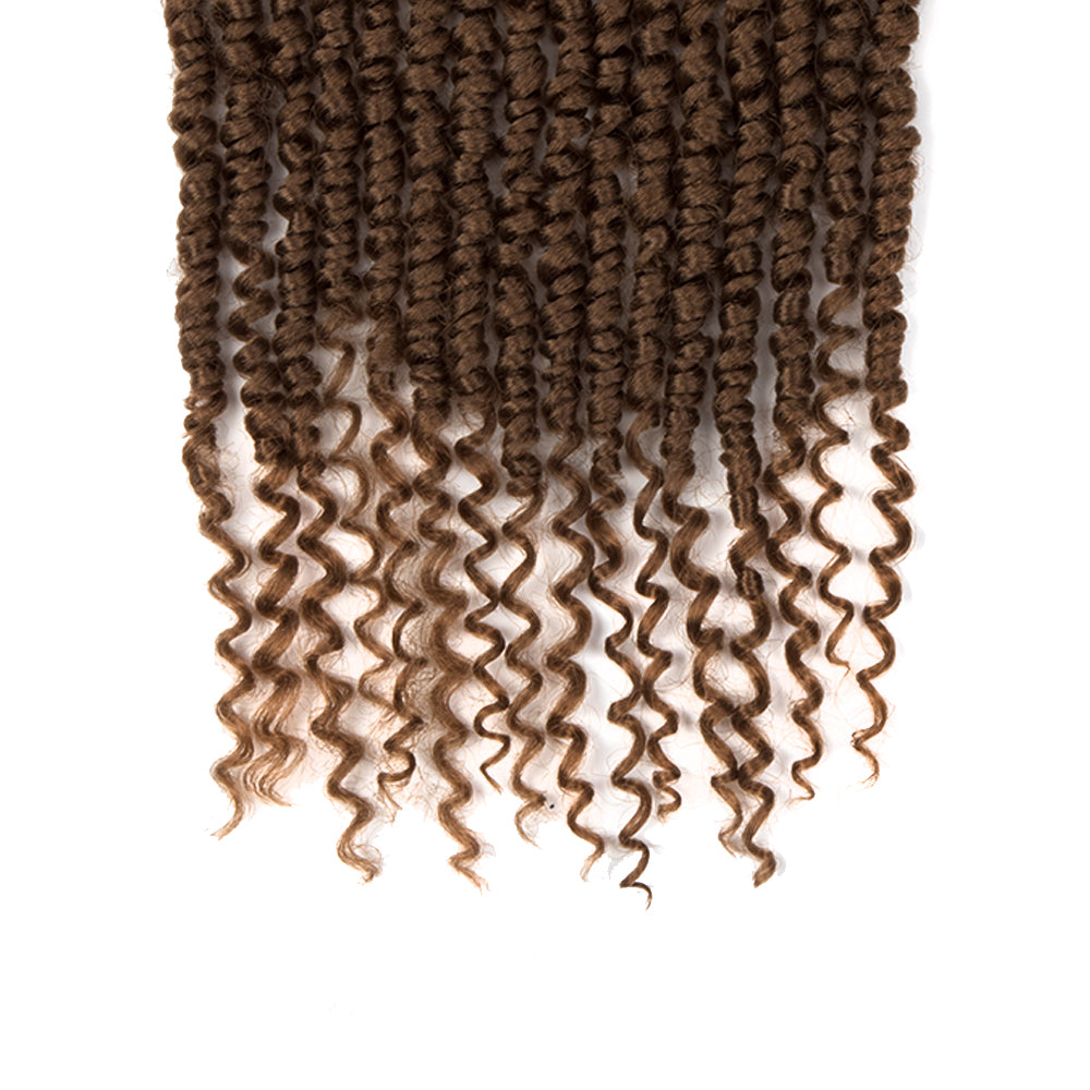 NOBLE Bomb Twist Crochet Hair | 24 inch 6PCS Pre Looped Crochet Hair Extensions with Curly Ends | Ombre Brown CRO-FOXY TWIST - Noblehair