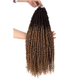 NOBLE Bomb Twist Crochet Hair | 24 inch 6PCS Pre Looped Crochet Hair Extensions with Curly Ends | Ombre Brown CRO-FOXY TWIST - Noblehair
