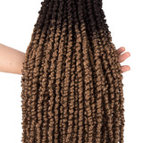 NOBLE Bomb Twist Crochet Hair | 24 inch 6PCS Pre Looped Crochet Hair Extensions with Curly Ends | Ombre Brown CRO-FOXY TWIST - Noblehair