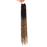 NOBLE Bomb Twist Crochet Hair | 24 inch 6PCS Pre Looped Crochet Hair Extensions with Curly Ends | Ombre Brown CRO-FOXY TWIST - Noblehair