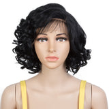 NOBLE Synthetic Lace Front Wig | 12 Inch Short Curly Wig Side Part Lace Wig For Women | ARIEL - Noblehair