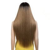 NOBLE 13*7 Synthetic Lace Frontal Wigs | 30 Inch Long Straight Lace Wig Ombre Color Wig | CHERYL - Noblehair