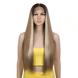 NOBLE 13*7 Synthetic Lace Frontal Wigs | 30 Inch Long Straight Lace Wig Ombre Color Wig | CHERYL - Noblehair