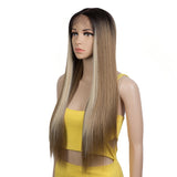 NOBLE 13*7 Synthetic Lace Frontal Wigs | 30 Inch Long Straight Lace Wig Ombre Color Wig | CHERYL - Noblehair