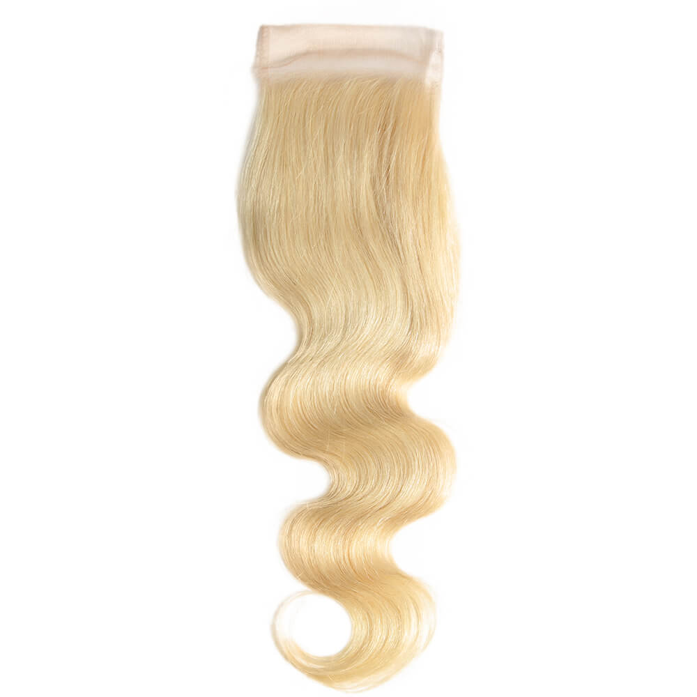 QVR Remy Human Hair 4*4 Blonde Body Wave Closure