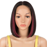 NOBLE Synthetic 13*7 Lace Front Wigs | 10 Inch Bob Wig With Baby Hair | 4 Colorful Wig TRISTA - Noblehair