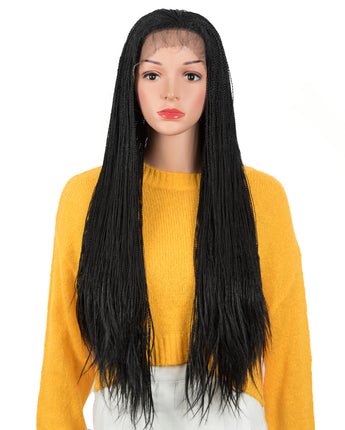 NOBLE Synthetic Lace Braid Twist Wig | 30 Inch 5*5 Lace Braid Wig | Black Color