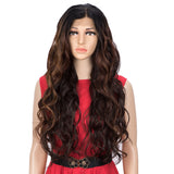 Easy 360 Synthetic Lace Front 28 Inch Body Wave Wig Mixed Brown | Grace NOBLE