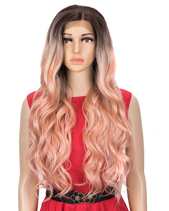 NOBLE Easy 360 Synthetic Lace Front Wig | 28 Inch Body Wave Pink Wig |Grace - Noblehair