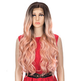 Easy 360 Synthetic Lace Front 28 Inch Body Wave Pink Wig | Grace NOBLE