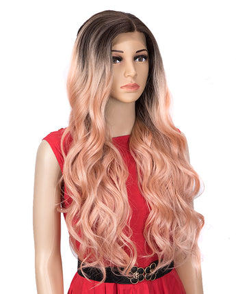 NOBLE Easy 360 Synthetic Lace Front Wig | 28 Inch Body Wave Pink Wig |Grace - Noblehair