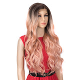 NOBLE Easy 360 Synthetic Lace Front Wig | 28 Inch Body Wave Pink Wig |Grace - Noblehair
