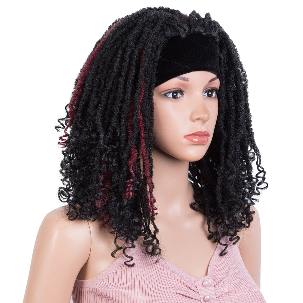 NOBLE Synthetic Headband Wigs | 14 Inch Dreadlocks Wigs For Women Afro Curly Wigs | Glueless Wig 4 Colors Available - Noblehair