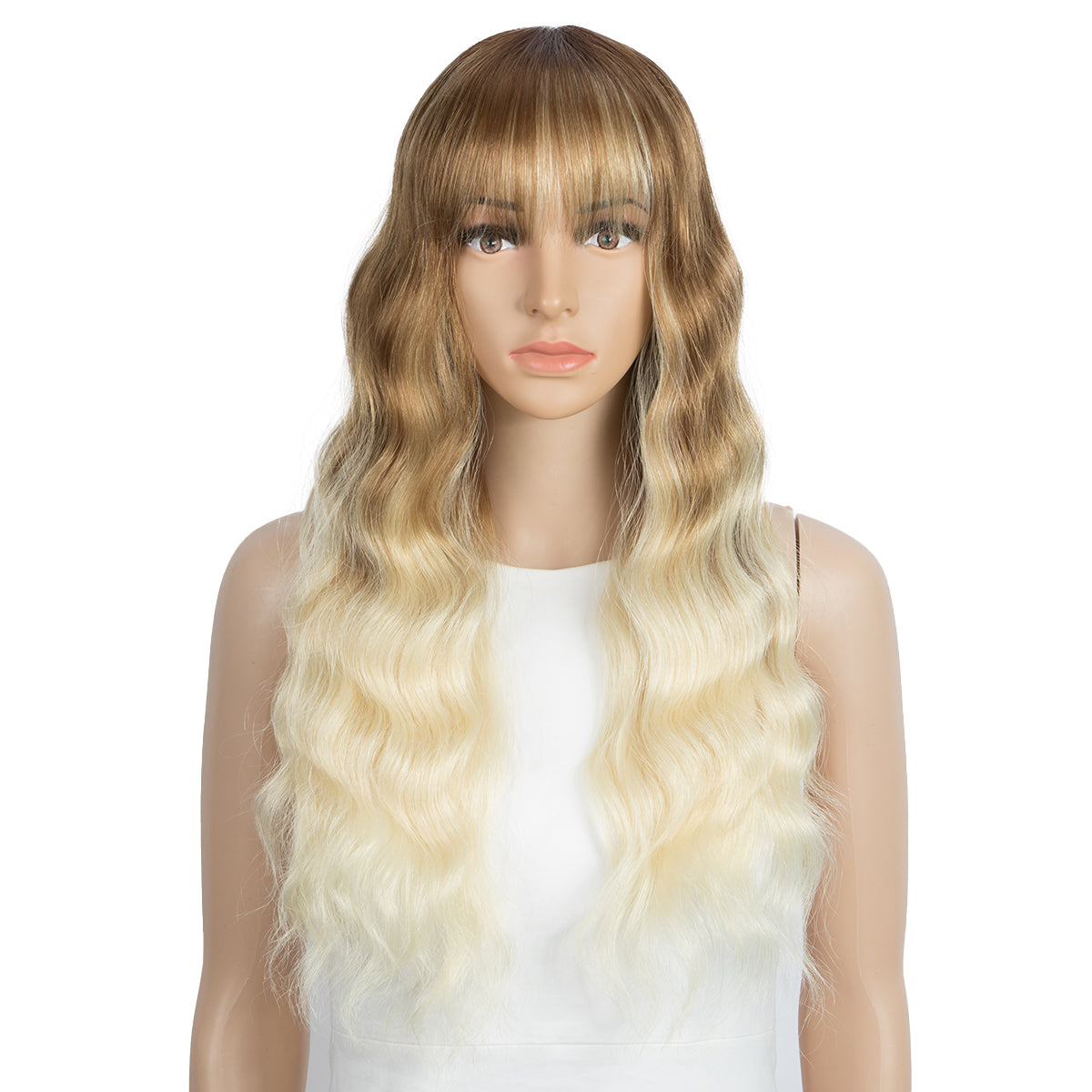 Clearance Sale 26 inch Golden Highlights Blonde With Brown Color Short Bob Wig