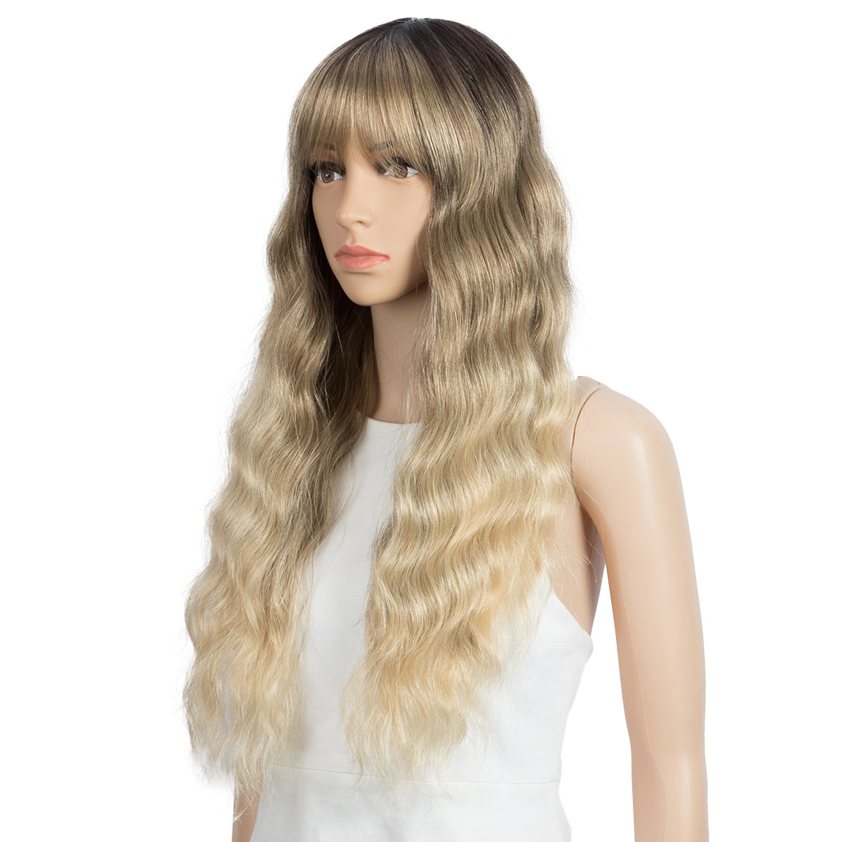 Clearance Sale 26 inch Golden Highlights Blonde With Brown Color Short Bob Wig