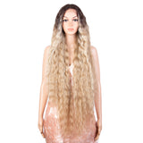41 Inch Super Long Wavy Ash Blonde Synthetic Wig | NOBLE Bohemian Synthetic Lace Front Wigs