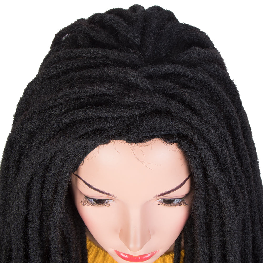 Noble 22 Inches Long Dreadlock Wigs Braided Human Hair Wigs For Black Women - Noblehair