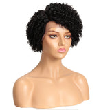 NOBLE LACE ERIN | Human Hair Short Afro Curly Wigs|Lace Front Side Part Wig|9 inch Pixie Cut Natural Black Wigs - Noblehair