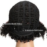 NOBLE LACE ERIN | Human Hair Short Afro Curly Wigs|Lace Front Side Part Wig|9 inch Pixie Cut Natural Black Wigs - Noblehair