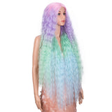 NOBLE Synthetic Lace Front Wig | 41 Inch Curly Wavy Lace Front Middle Part Wig HD Lace Wig | Rainbow Color Bohemian Wig - Noblehair