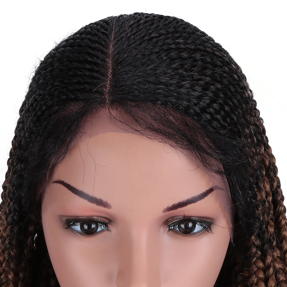 13*7 Lace Frontal 33 Inch Long Lace Frontal Box Braided Wigs | 2 Colors Available
