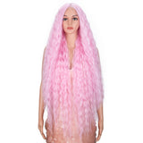 41 Inch Super Long Wavy White Blonde Synthetic Wig | NOBLE Bohemian Synthetic HD Lace Front Wigs